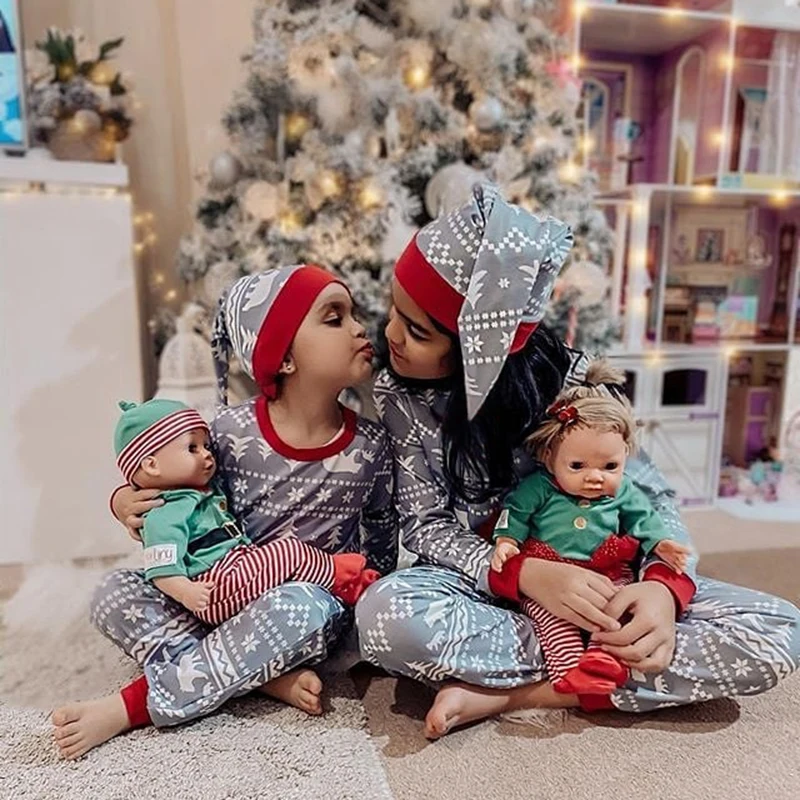 PatPat Рождественская тематика узорчатые Семейные сочетающиеся пижамные наборы с