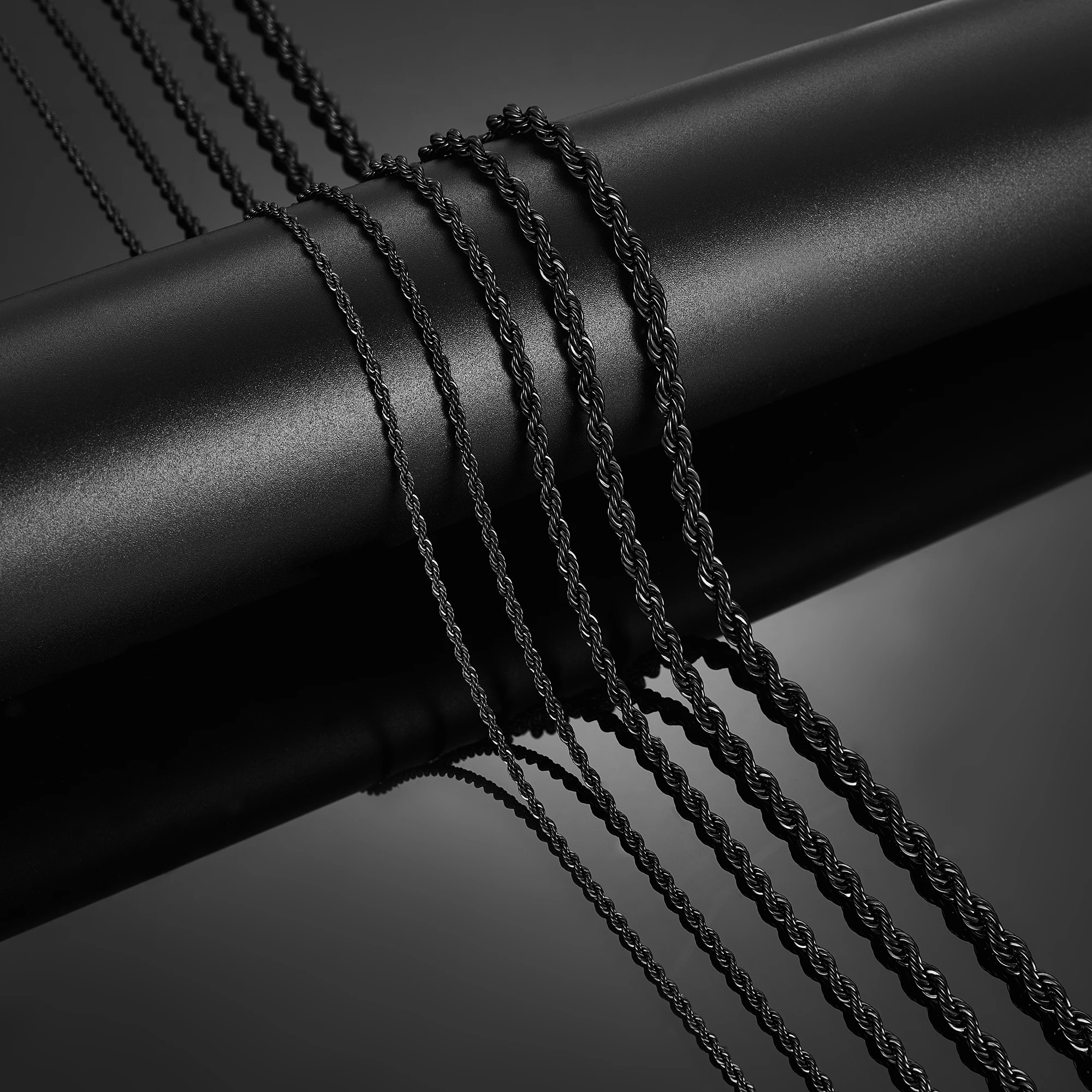 Цепочка из нержавеющей стали с черным покрытием длина 2/3/4/5/6 мм