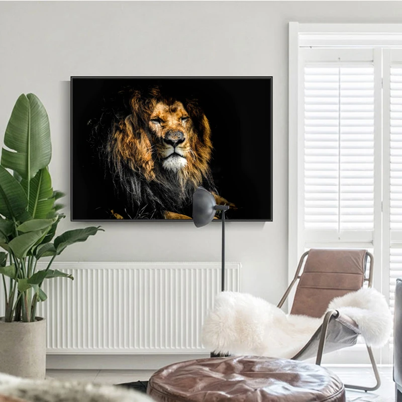 

Modern Animal Poster Wall Art Picture Canvas Painting Lion Head Picture Nordic Home For Living Room Decoration Poster And Print