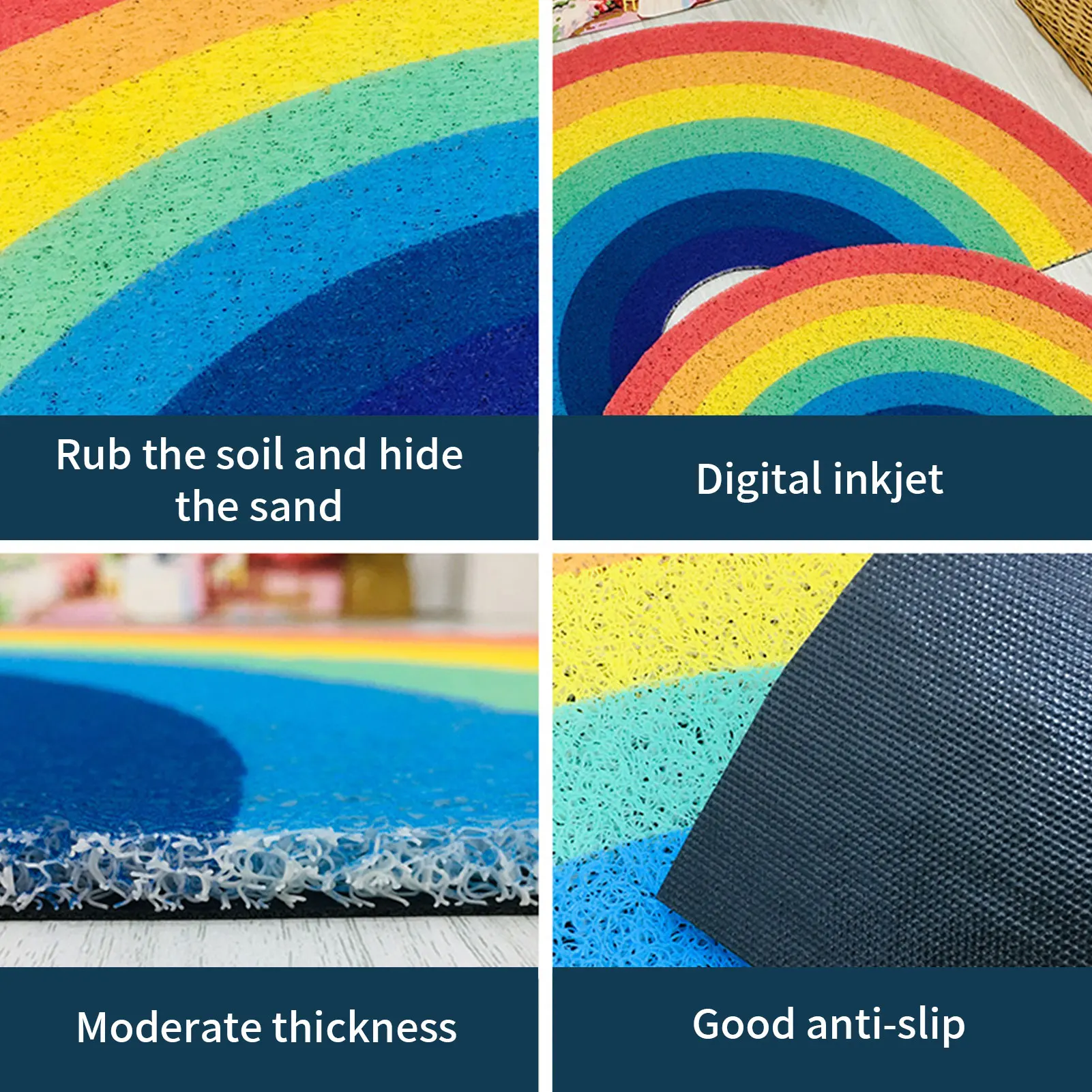 rainbow doormat semicircle floor mat bathroom childrens room decoration non slip mats cartoon rug waterproof carpet hot sale free global shipping