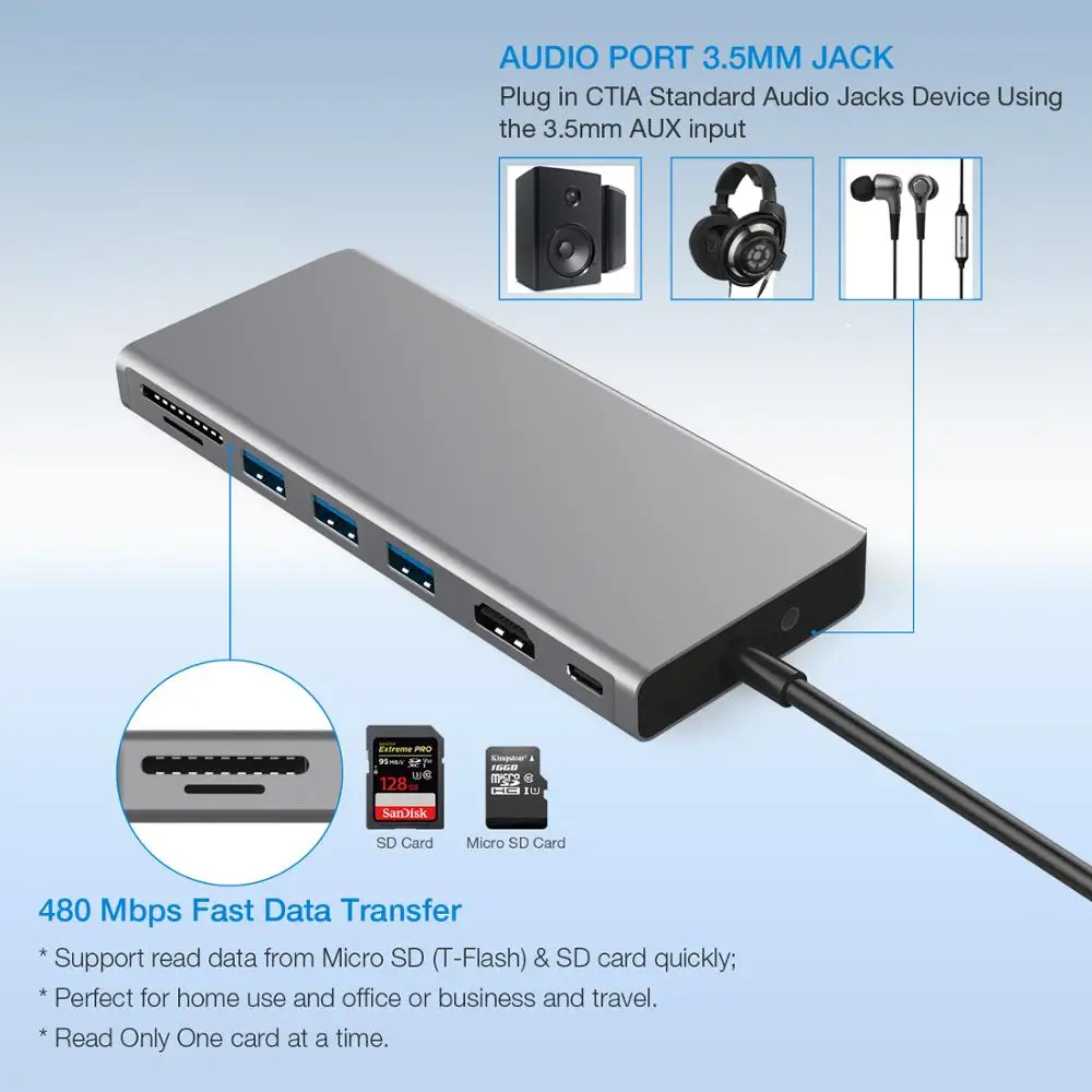 DZLST usb хаб Type C 3 1 к Мульти USB 0 RJ45 Аудио HDMI совместимый адаптер док станция для MacBook Pro