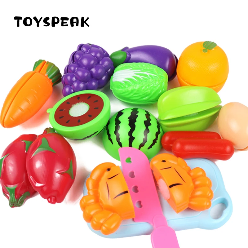 

Plastic Cutting Fruit and Vegetable Toys Kids Pretend Play Educational Toy Children Kitchen Toys Set Gift