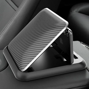 carbon fiber car phone holder dashboard universal 3 to 6 5 inch mobile phone clip mount bracket for iphone xr xs max gps stand free global shipping