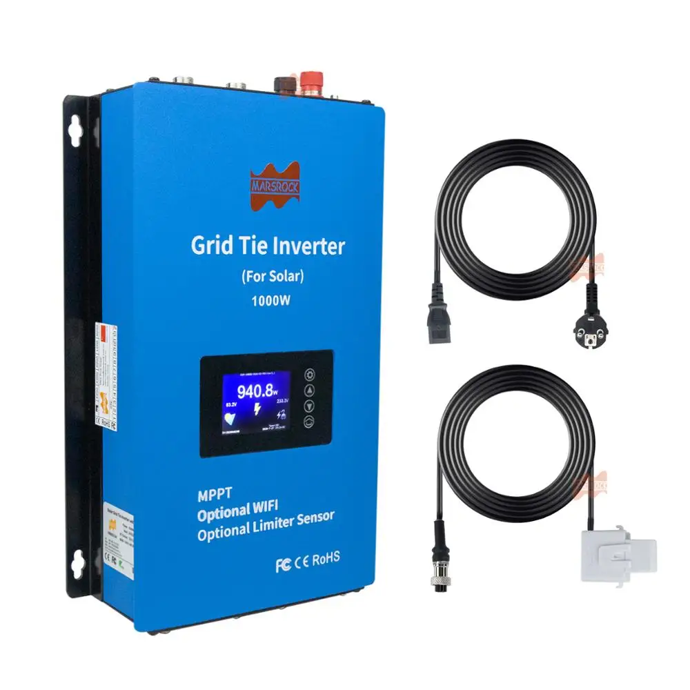 

1000W 24V 48V MPPT Solar Power Grid Tie Inverter Limiter Battery Discharge WiFi Monitor LCD Display DC22-90V to AC95-265V