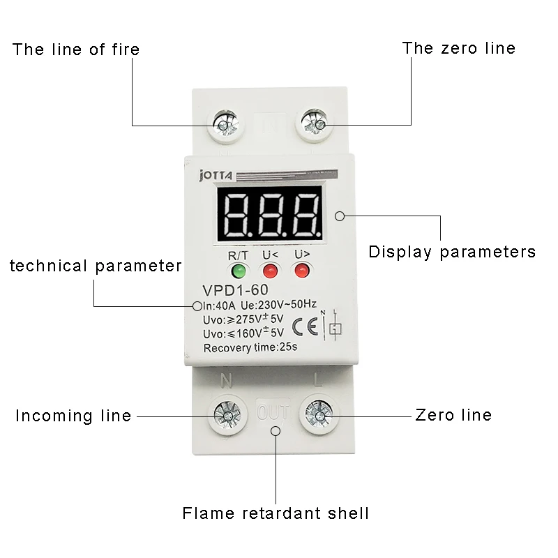 32A/40A/60A/80A 220V автоматическое переподключение перенапряжения и ниже напряжения защитное устройство реле с Вольтметр напряжения монитор
