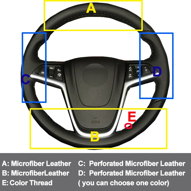 Автомобильная крышка рулевого колеса для Opel Mokka 2012- Insignia 2008-2013 Astra(J) 2010- Meriva(B) 2010- Ampera