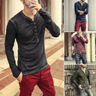 Мужская футболка с длинным рукавом и V-образным вырезом