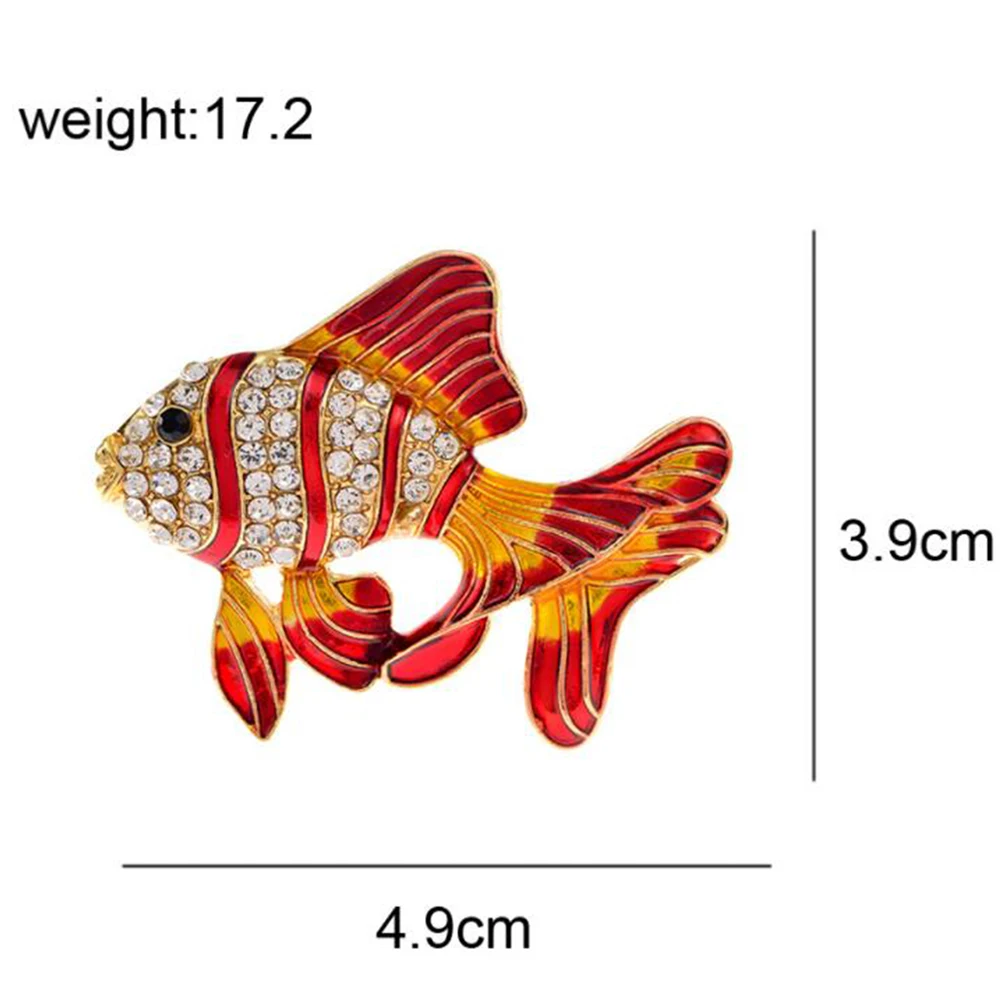 Милая тропическая брошь OI с рыбой Бриллиантовая Женская Брошь для пальто костюма
