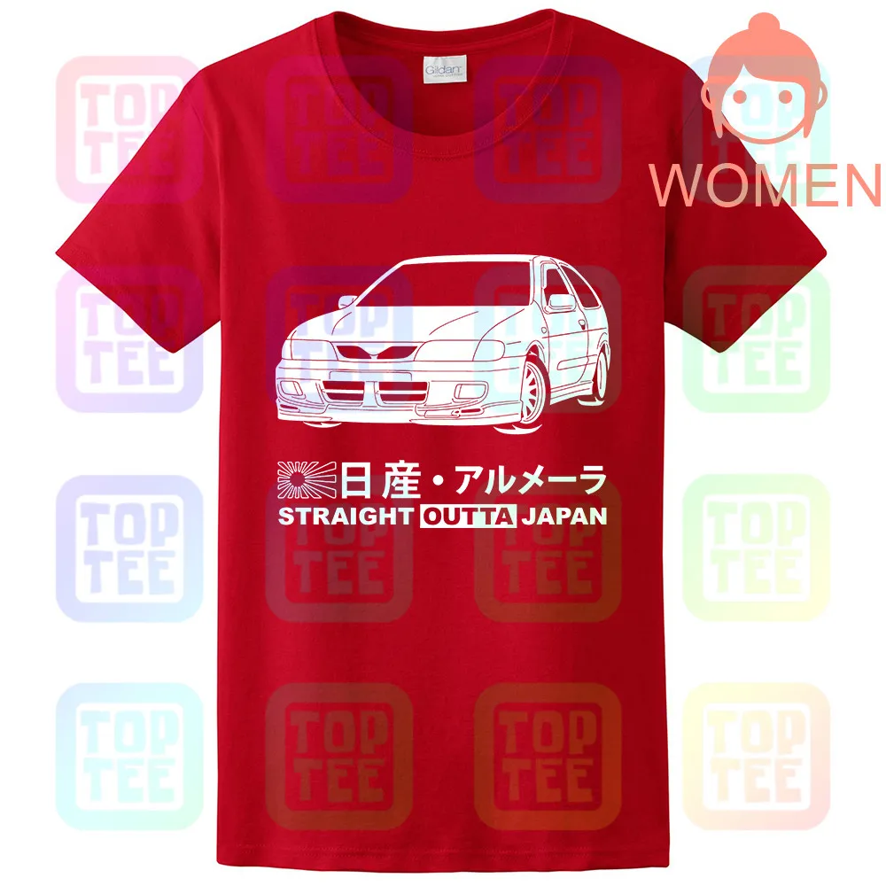 Women Red GT-shirt Nissan Almera 2,0 GTi N15 '98-'00 футболка - Цвет: Women Red