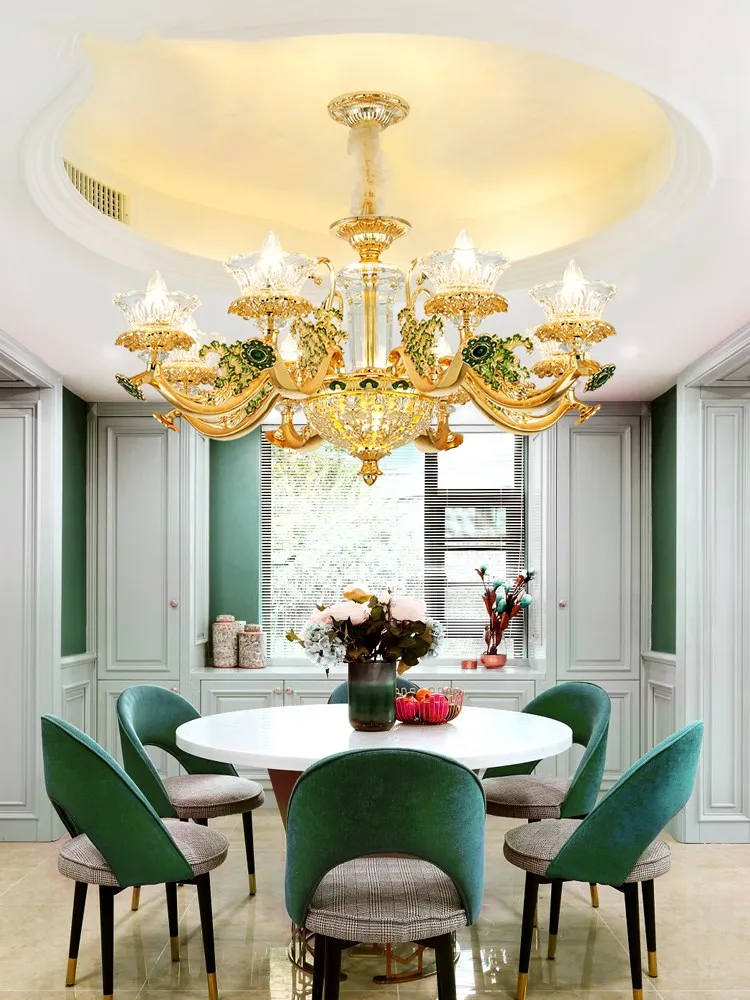 В европейском стиле с украшением в виде кристаллов Золотая люстра Гостиная фар