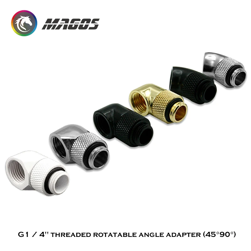 Поворотный угловой адаптер 45 90 градусов колено 360 Поворот руки сжатие G1/4 4