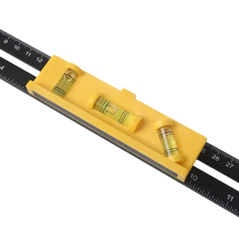 

K1KA 4 Folding Tile Hole Finder Aluminum Alloy Angle Ruler Finder Slide for DIY Handymen Builders Carpenters, Tilers, etc