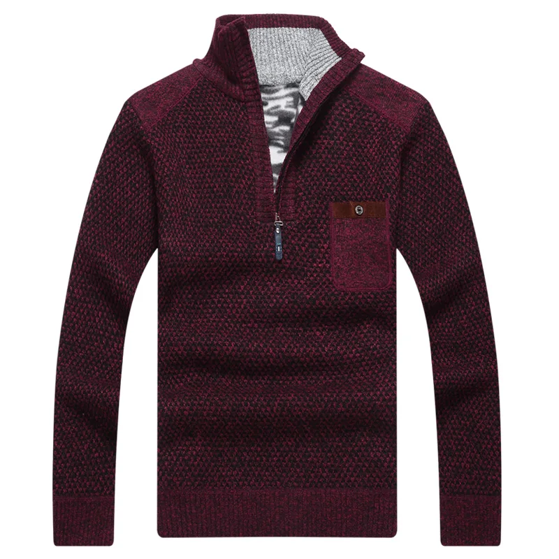 

Zoulv 2021 Men Winter Pullovers Zipper Mandarin Collar Man Casual Clothes Big Size 3XL Warm Thick Velvet Cashmere Sweaters
