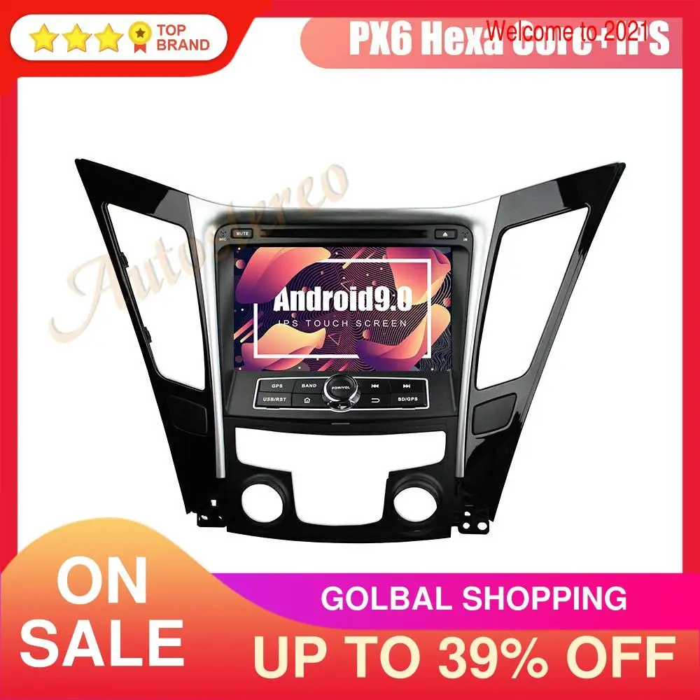 baratas Android 9.0 Px6 Navegação Gps Do Carro Multimídia Player Para Hyundai Sonata 8 I40 I45 I50 Yf 11 + Unidade De Cabeça Gravador De Fita De Rádio Automático