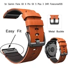 Ремешок из натуральной кожи для наручных часов Garmin Fenix 7 7X 6X 6 Fenix 5X 5 3 3HR 945 935, 26 мм 22 мм