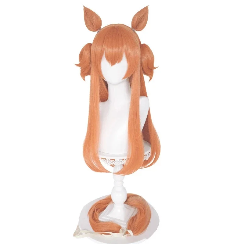 

Uma Musume Mayano Top Gun Cosplay Pruik Uma Musume Pretty Derby Oranje Pruik Met Pony Oren Synthetisch Haar Hittebestendige