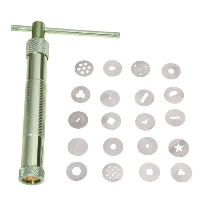 Керамический экструдер для глины пистолет скульптура Инструмент Koony Sugarcraft + 19