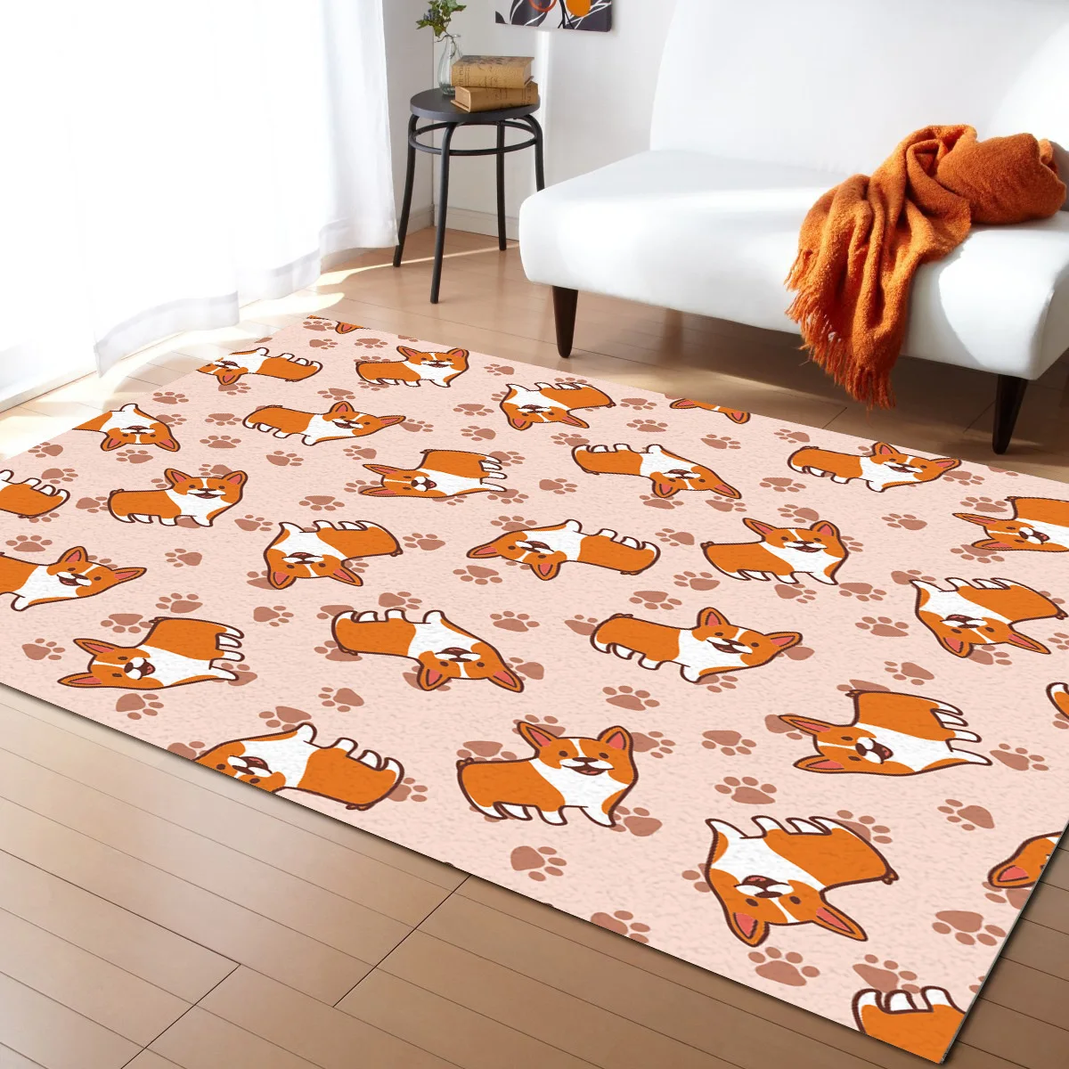 

Corgi Dog Kawaii Pattern Carpets for Living Room Bedroom Area Rug Kids Room Play Mat 3D Printed Home Large Carpet
