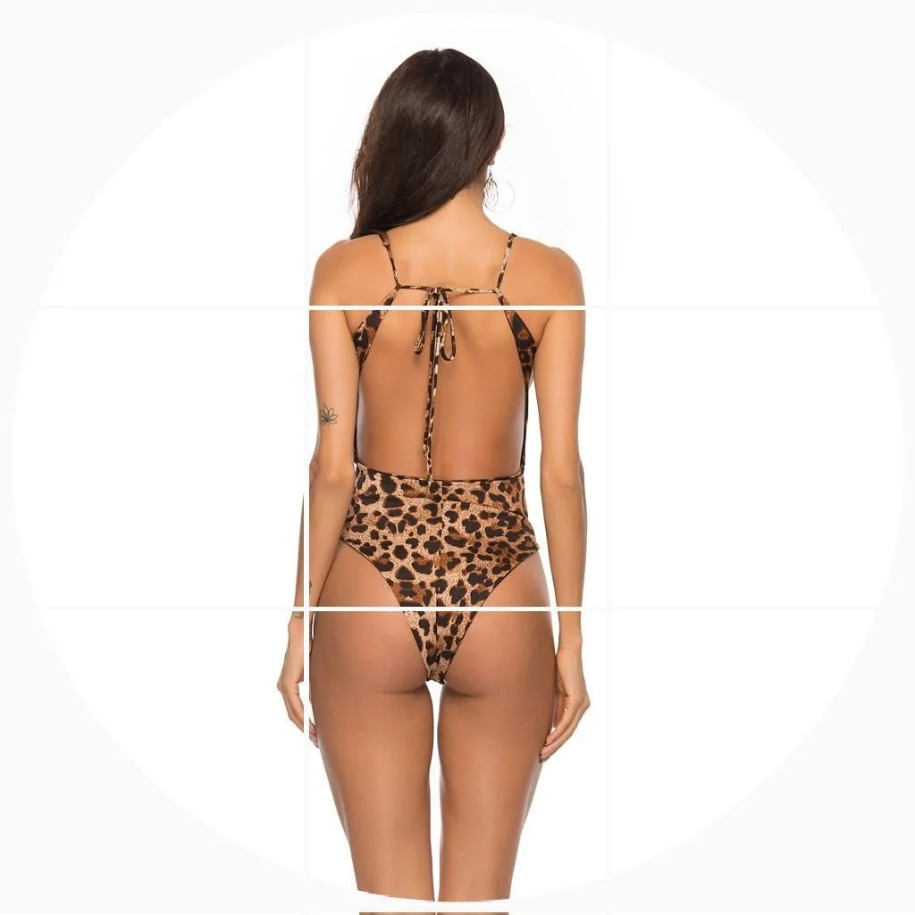 

Nightgown INSH Leopard New Spring Jumpsuit Women's Cross Strap Top Sexy Side Straps Open Back