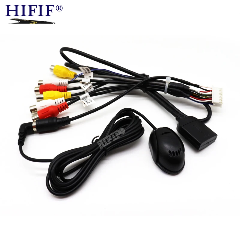 2 Din кабель RCA выходной внешний микрофон адаптер Универсальный для din