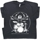 Футболка с коротким рукавом Davinci, забавная футболка, набор рок-барабанщиков, футболка, подарок для мужчин, летние футболки