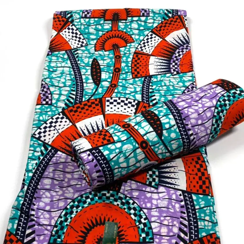 Ткань с африканскими восковыми принтами 6 ярдов настоящий мягкий 100% хлопок