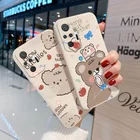 Чехол для Redmi Note 10 Pro, защитный чехол с милым медведем для Xiaomi Redmi Note 9, 8 Pro, 10S, 9S, 11, чехол для Poco M4, X3 Pro, 9A, 9C, NFC, 9T, чехол