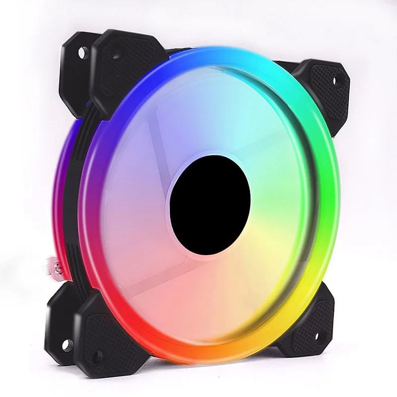 choice 1 Горячий Радужный Свет RGB регулируемый цветной вентилятор охлаждения 120 мм светодиодный ПК компьютер бесшумный чехол контроллер вентилятора - Цвет лезвия: choice 1