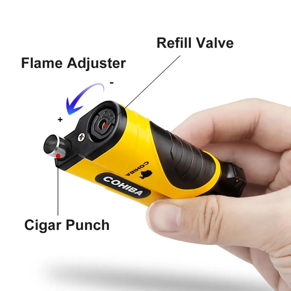 Cohiba пластиковая сигарета зажигалка для табака 4 фонарь струйное пламя