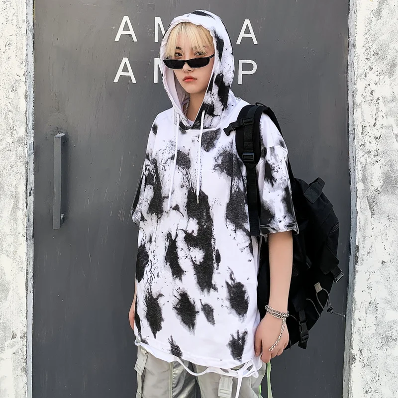 Мужская футболка с капюшоном и рукавом до локтя|Мужские футболки| |