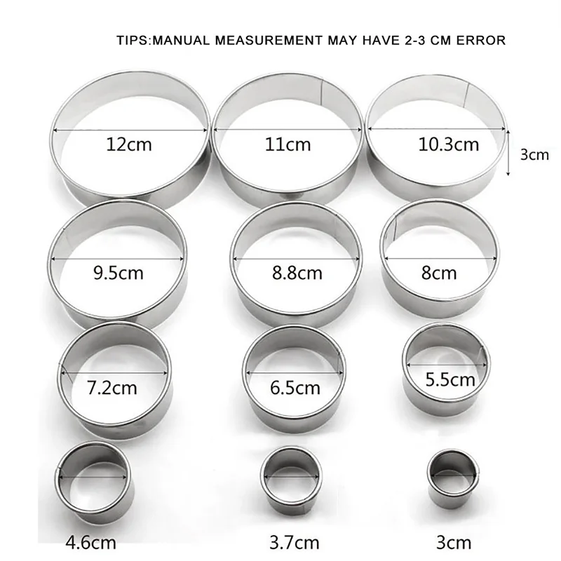 12 шт./компл. мусс кольцо 3D круглая модель торта Формы для выпечки Кухонные