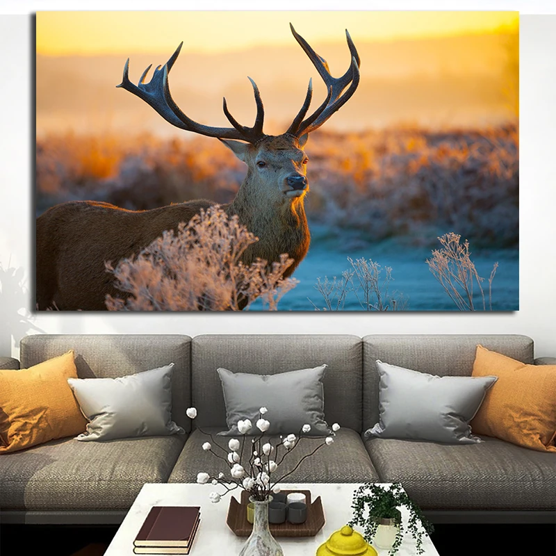 Диких северных оленей Животные холст Плакаты и принты Куадрос настенная