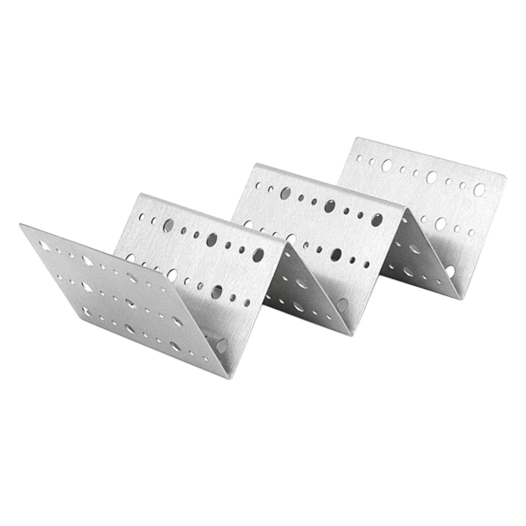 

Shell Shape Stainless Steel Taco Stand Up Holders Mexican Food Rack 2-3 Taco