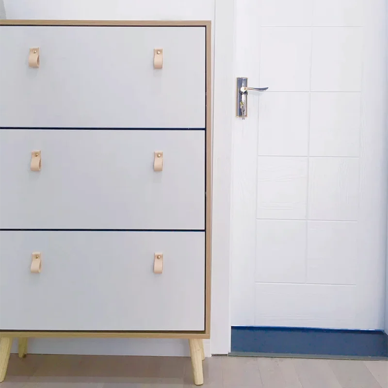 Креативный скандинавский шкаф с одним отверстием кожаная дверная ручка