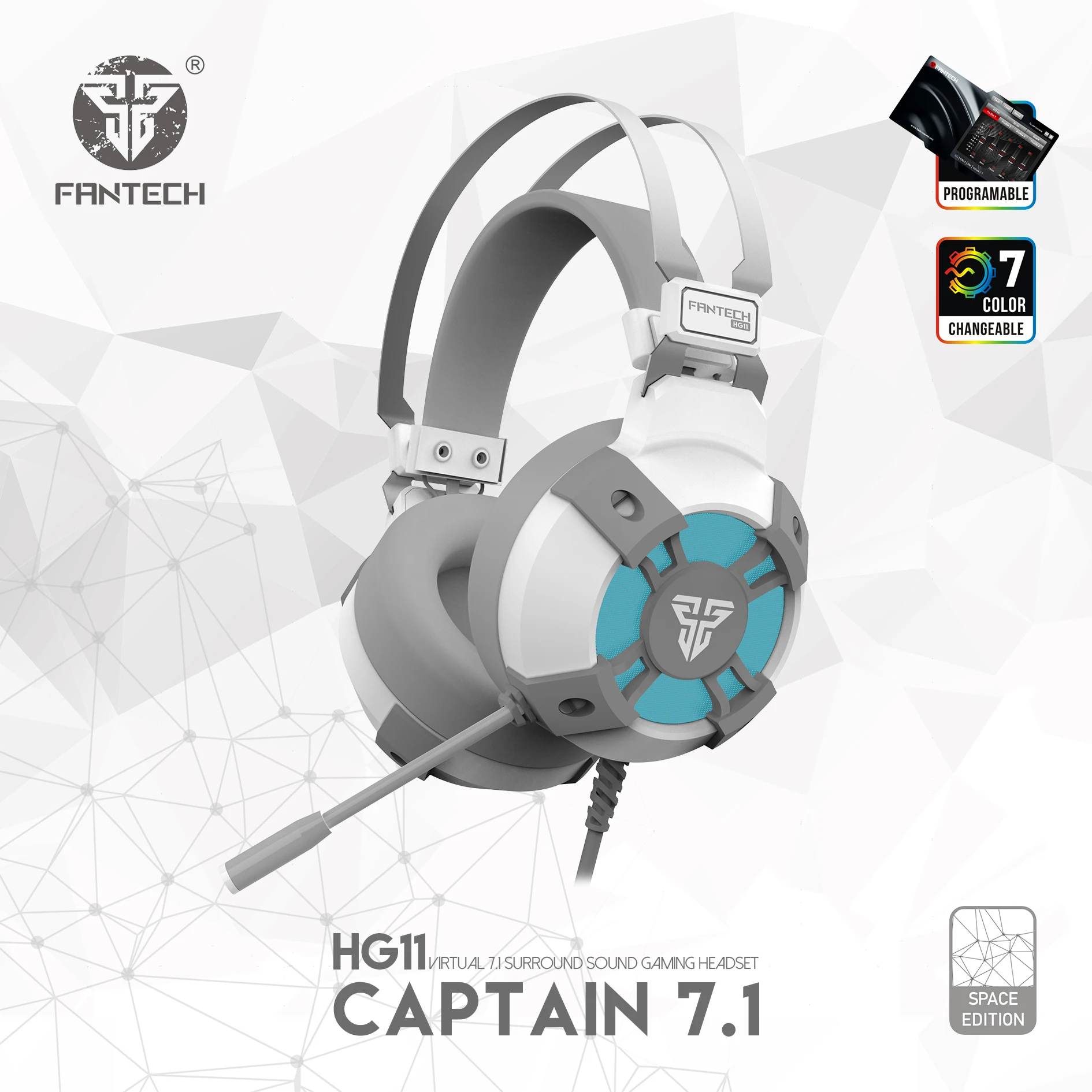 

Fantech HG11 Professional Gaming Headphones USB Virtual 7.1 Headset Surround Sound RGB Earphones With Mic For TOP Game Player