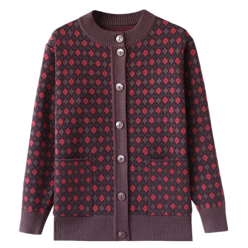 Женский трикотажный кардиган Повседневный Кардиган для мамы среднего возраста