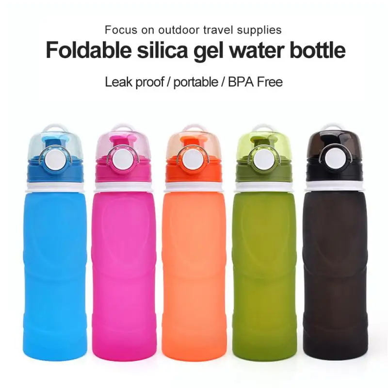 

Silicone Bottle Portable Water Hot!!! Silicone Folding Sports Riding Water Folding Bottle Bag Outdoor Silicone Cup High-end Cup