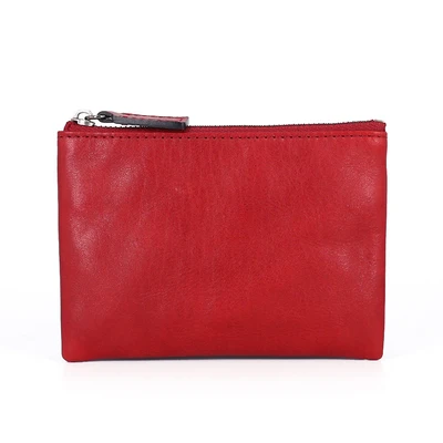 Red Новые кошельки для монет на молнии, первый слой, коровья кожа, женская сумочка для денег, кошелек для мелочи, топ-конец, Menn, сумка для монет, тонкий кошелек, чехол для кредитных карт - Color: Red