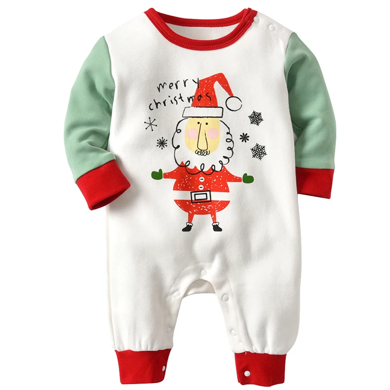 Рождественский комбинезон для новорожденных мальчиков и девочек хлопковый с