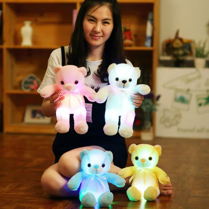 30 см галстук бабочка плюшевый мишка со светодиодной подсветильник кой мягкий