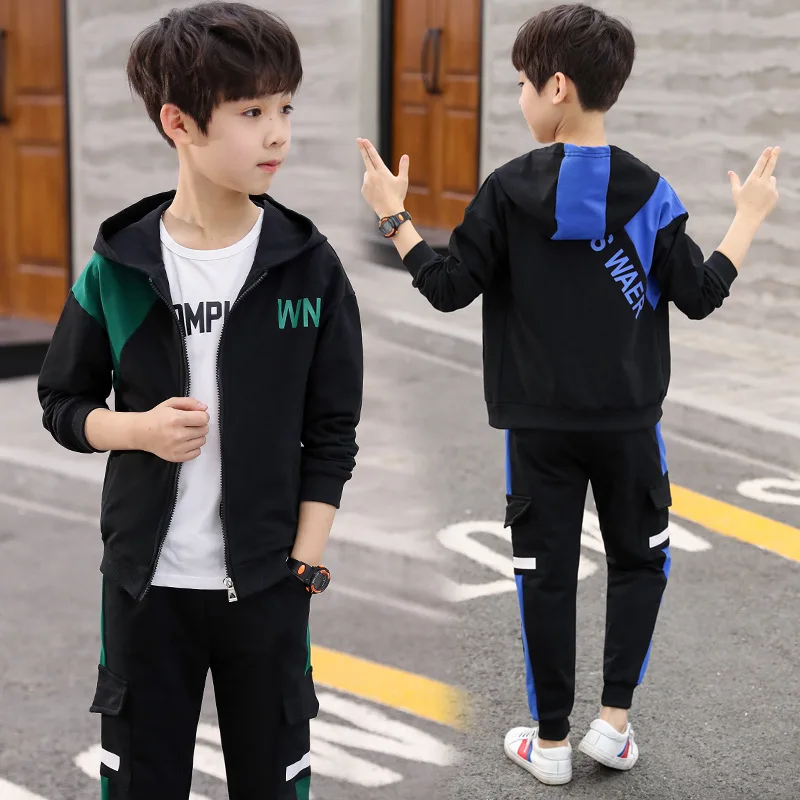 

2020 spring Clothing Set Boys Clothes Jacket Zipper Kids Hoodies Pants Kids Tracksuit For boys Clothing Sets Sport 3-Suit
