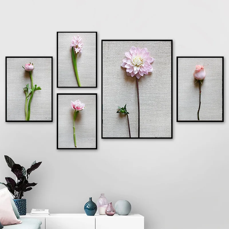 Розовые розы хризантемы цитаты стены искусства холст живопись плакаты на