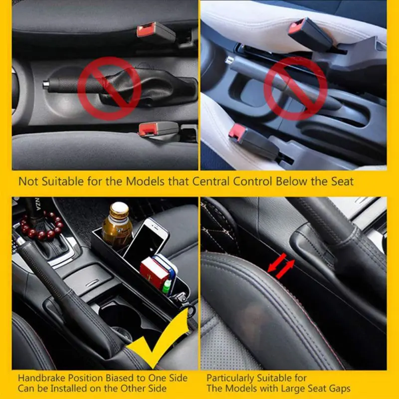 

1pcs Storage Box Car Organizer Seat Gap Case Pocket Car Seat Side Slit for Wallet Phone Coins Cigarette Keys Cards For Universal