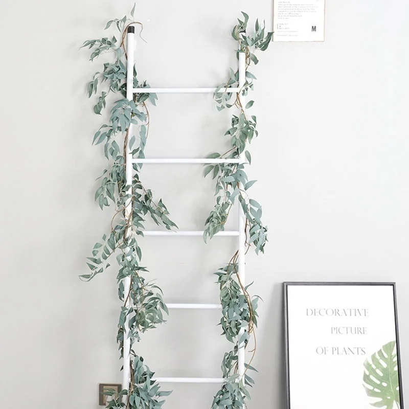 1 7 м искусственные листья плетеная пластмассовое растение лоза зеленый гирлянда