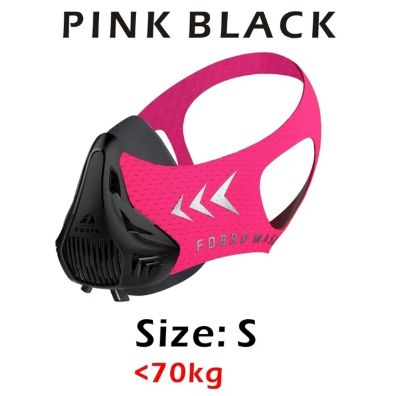 Pink Black S FDBRO Спортивная маска, тренировочная Спортивная маска 3,0 маска для бега для фитнеса, тренажерного зала, тренировки, сопротивление поднятию, кардио, выносливость, дыхание - Цвет: Pink Black S