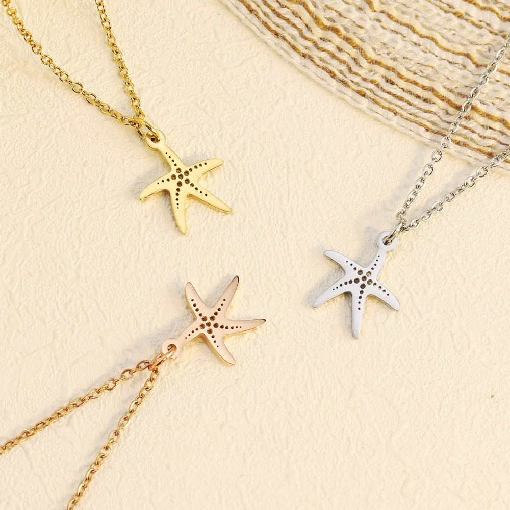

Necklace For Women Fashion Creative Conch Sea Horse Starfish Pendant Fresh Natural Marine Life Necklace Jewelry Wholesale