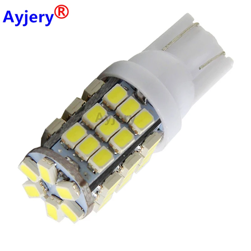 

AYJERY 100pcs W5W T10 168 194 Pure White 1206 42 68 SMD LED Side Indicator Light Marker Bulbs DC 12V Clearance Lights