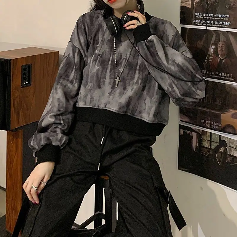 Свитшот женский весенний свободный в стиле хип-хоп Harajuku универсальный уличный