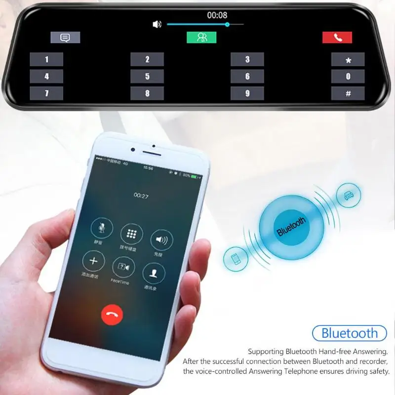 Phisung H58 9,6" поток медиа зеркало заднего вида DVR камера 1080P Full HD 4G Android 5,1 gps WiFi ADAS видеорегистратор видеомагнитофон