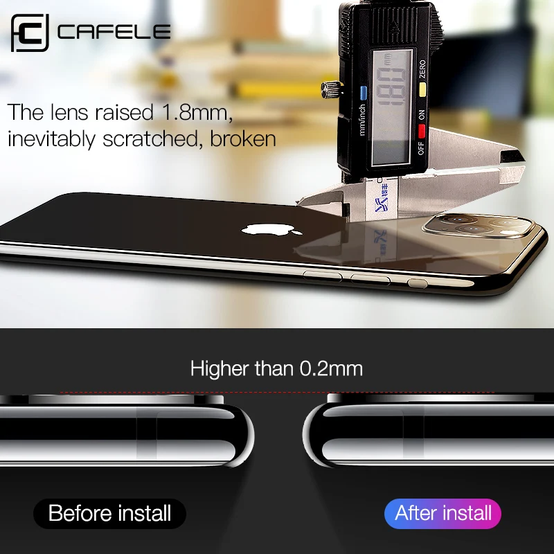 Cafele, 2 шт., защита объектива камеры, закаленное стекло для iPhone 11 pro max, ультратонкое, 9 H, жесткое Защитное стекло для iPhone 11 pro max